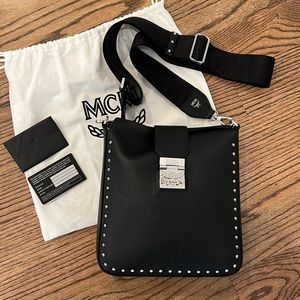 MCM
Grained Calfskin Medium Kaison Park Avenue Stud Crossbody Bag Black